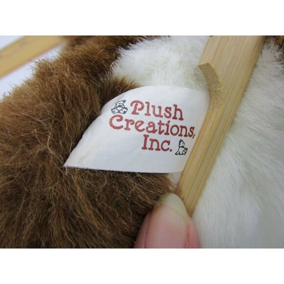 Fox Stuffed Animal Toy White & Brown 11" Body 1994 Plush Creations, Inc. Vintage - Picture 7 of 9